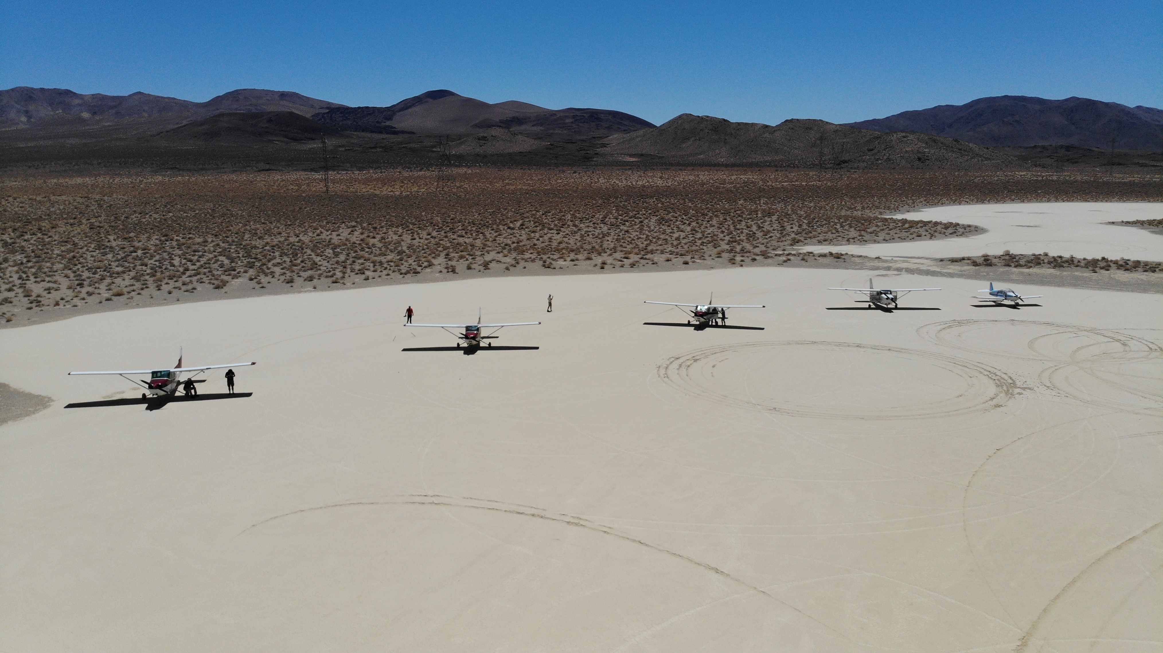 Planes parked on the Nevada playa at NV39